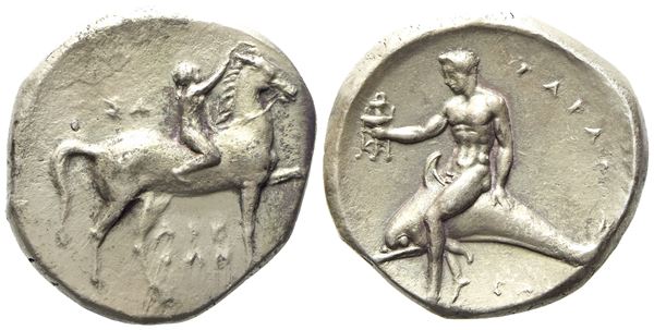 Calabria, Tarentum (c. 302-280 BC), Nomos; AR (8,06 g; 21,6 mm)