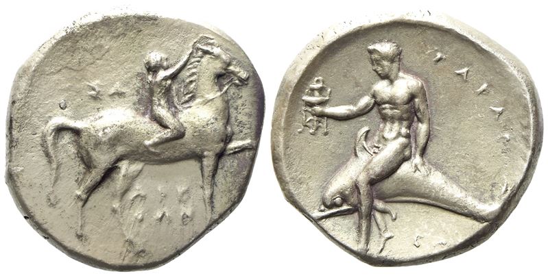 Calabria, Tarentum (C. 302-280 Bc), Nomos; Ar (8,06 G; 21,6 MM)