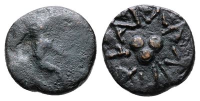 Islands Of Sicily, Lipara, C. 420-400 Bc. Æ Tetras Or Trionkion (11mm, 1.00g).