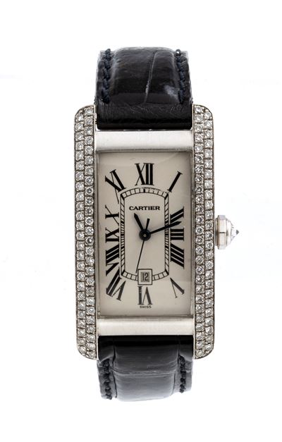 Tank American Orologio da Polso in Oro e Diamanti, Ref. 1726