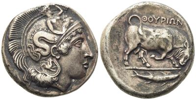 Lucania, Thourioi (C. 400-350 Bc), Distater; Ar (15,75 G; 26 MM)