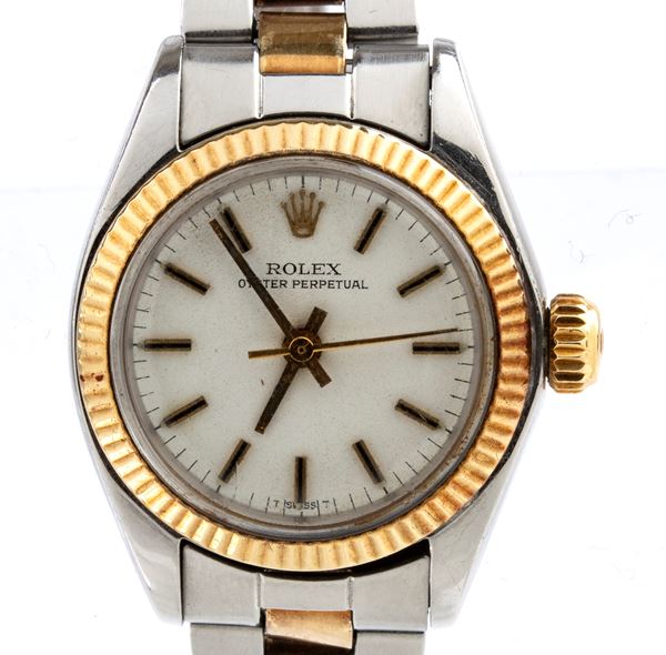 ROLEX - Oyster Perpetual Lady: steel and gold wristwatch