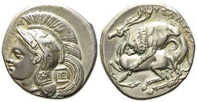 Lucania, Velia (C. 280 Bc), Nomos; Ar (7,40 G; 22 MM)