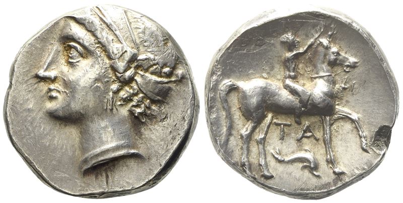 Calabria, Tarentum (C. 280-272 Bc), Nomos; Ar (6,02 G; 18 MM)
