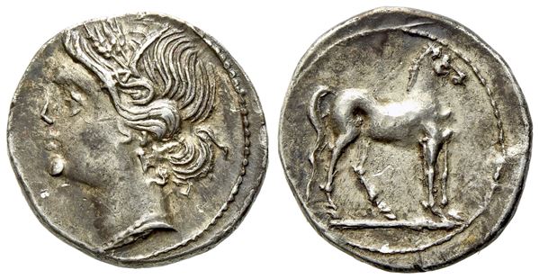 Carthage, Second Punic War (c. 220-205 BC), 1/4 Shekel; AR (1,76 g; 14 mm)