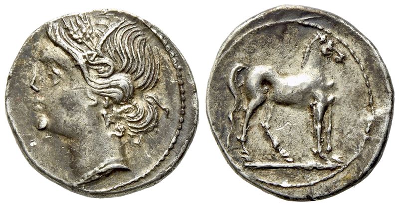 Carthage, Second Punic War (C. 220-205 Bc), 1/4 Shekel; Ar (1,76 G; 14 MM)