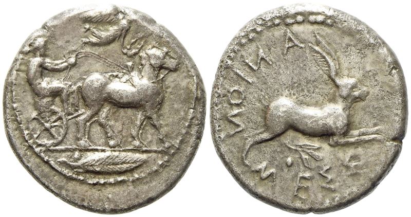 Sicily, Messana (C.ca 445-439 Bc), Tetradrachm; Ar (16,22 G; 28 MM)