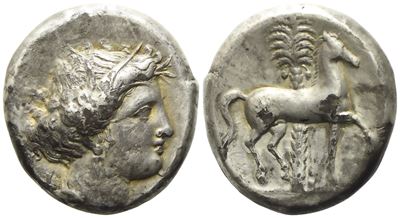 Sicily, Entella (C. 345-315 Bc), Tetradrachm; Ar (15,50 G; 24 MM)