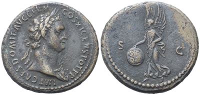 Domitian (81-96), As, Rome, 85; Æ (12,27 G; 29 MM; 6 H)