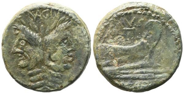 Sextus Pompey, As, c. 42-38 BC; Æ (15,29 g; 28,5 mm; 2 h)