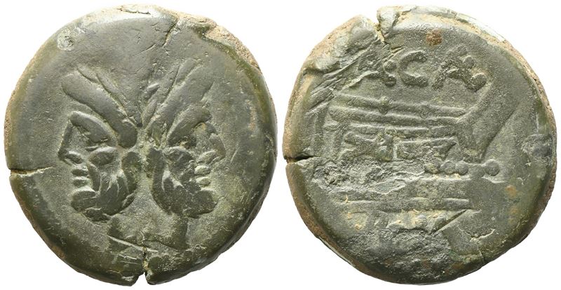 A. Caecilius, As, C. 169-158; Æ (32,43 G; 33,2 MM; 6 H)