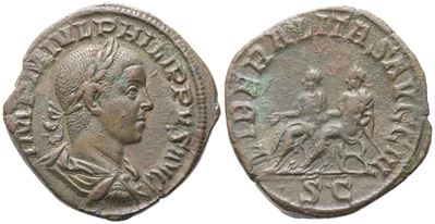 Philip II (ca. 246–249), Sestertius, Roma, 249