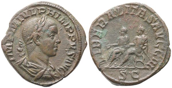 Philip II (246-249), Sestertius, Rome, 249; Æ (21,90 g; 29,7 mm; 12 h)