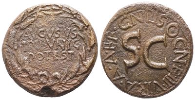 Augustus (27 Bc - 14 Ad), Dupondius, Rome, 15 Bc; Æ (11,72 G; 26 MM; 3 H)