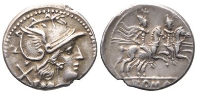 Anonymous, Denarius, 204 Bc (?); Ar (2,97 G; 19 MM; 12 H)