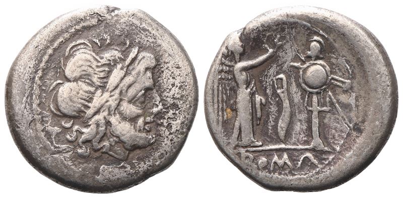 Anonymous, Victoriatus, 205 Bc; Ar (2,74 G; 17,2 MM; 1 H)