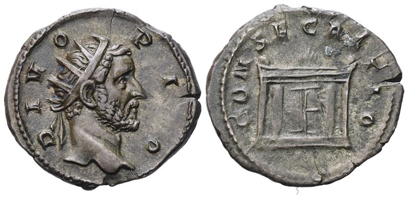 Divus Antoninus Pius (died 161), Antoninianus Struck Under Trajanus Decius, Rome, 250-251; Ar (3,...