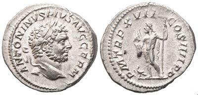 Caracalla (198-217), Denarius, Rome, 214; Ar (3,49 G; 19,1 MM; 6 H)