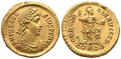 Theodosius I (379-395), Solidus, Costantinopoli, 382-383