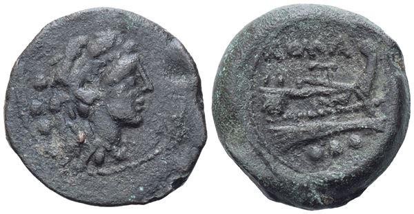 Anonymous, Quadrans, after 211 BC; Æ (6,02 g; 19,4 mm; 1 h)