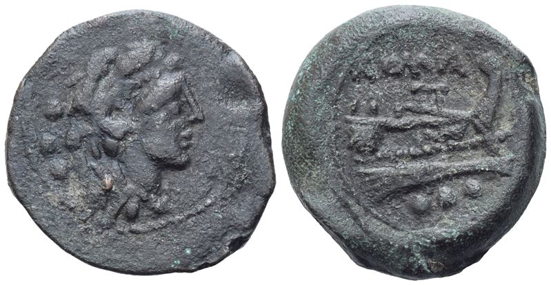 Moneta anonima, Quadrans, dopo il 211 a.C.; Æ (6,02 g; 19,4 mm; 1 h)