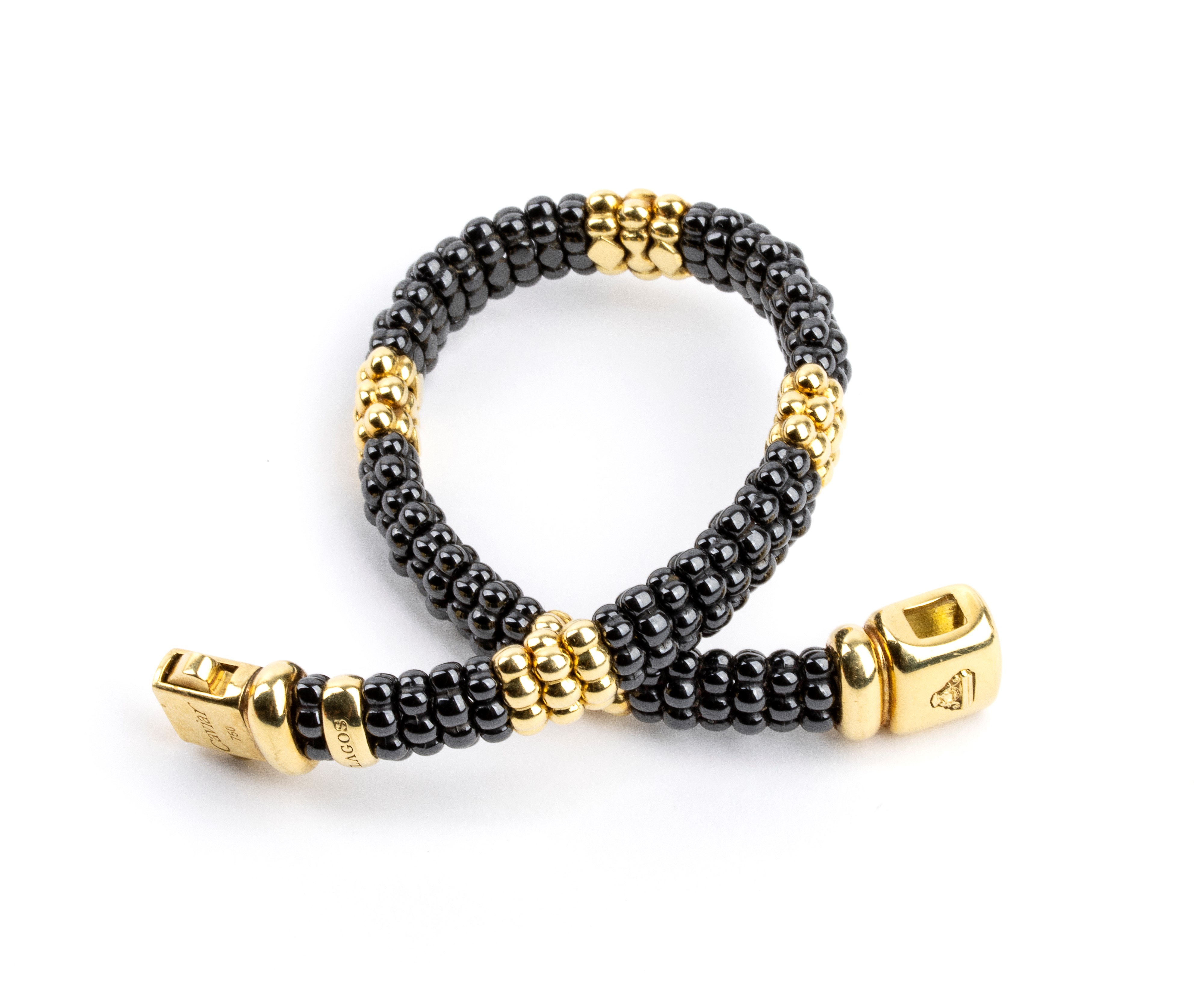 Collezione Caviar: bracciale in oro e perline in ceramica