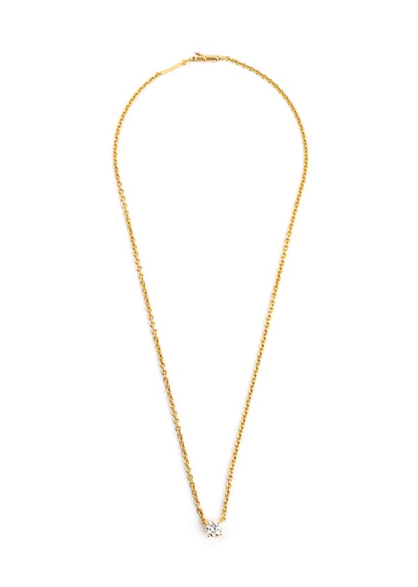 CARTIER - 1895 collection: diamond solitaire gold necklace