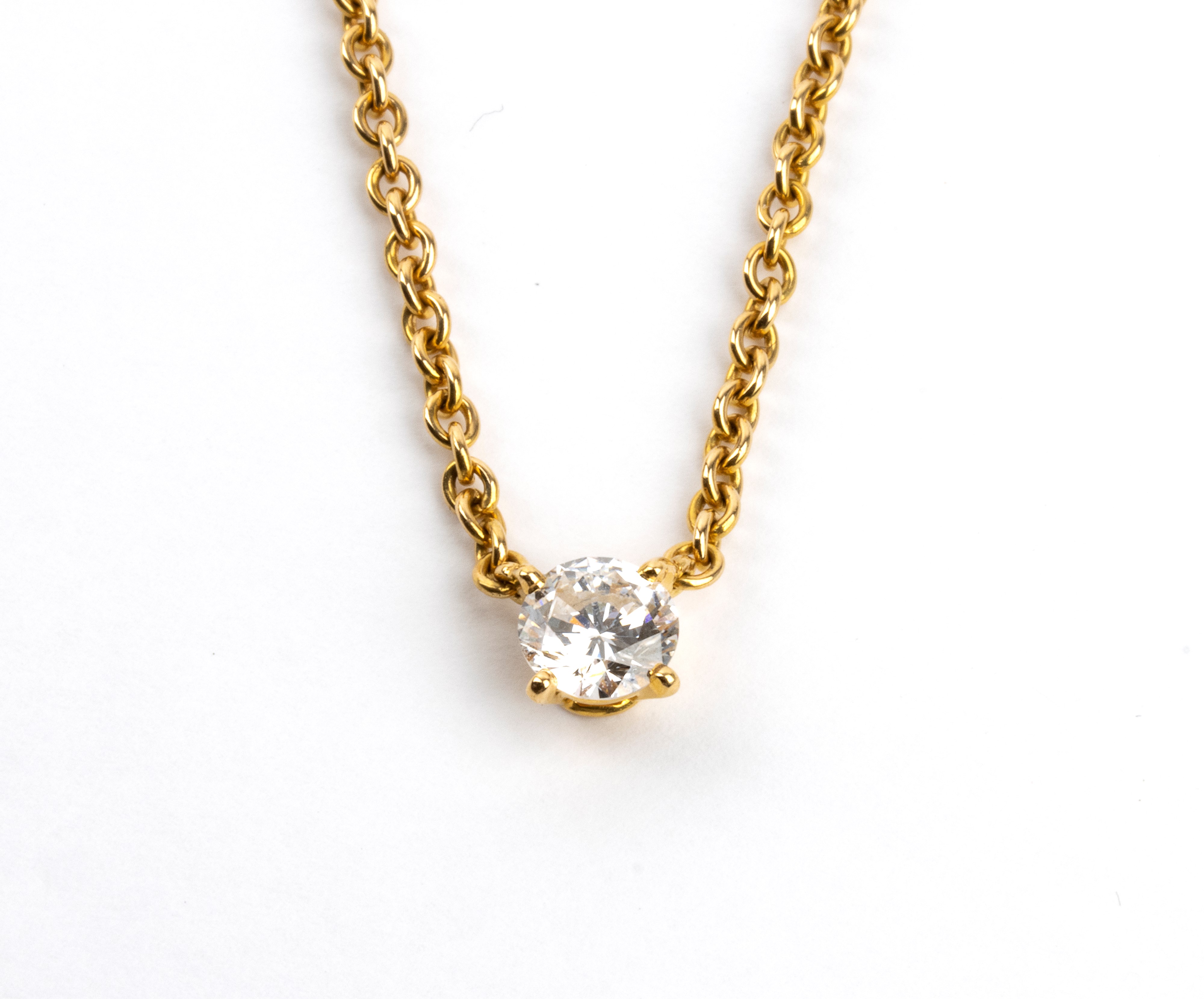 Collezione 1895: girocollo in oro con diamante solitario