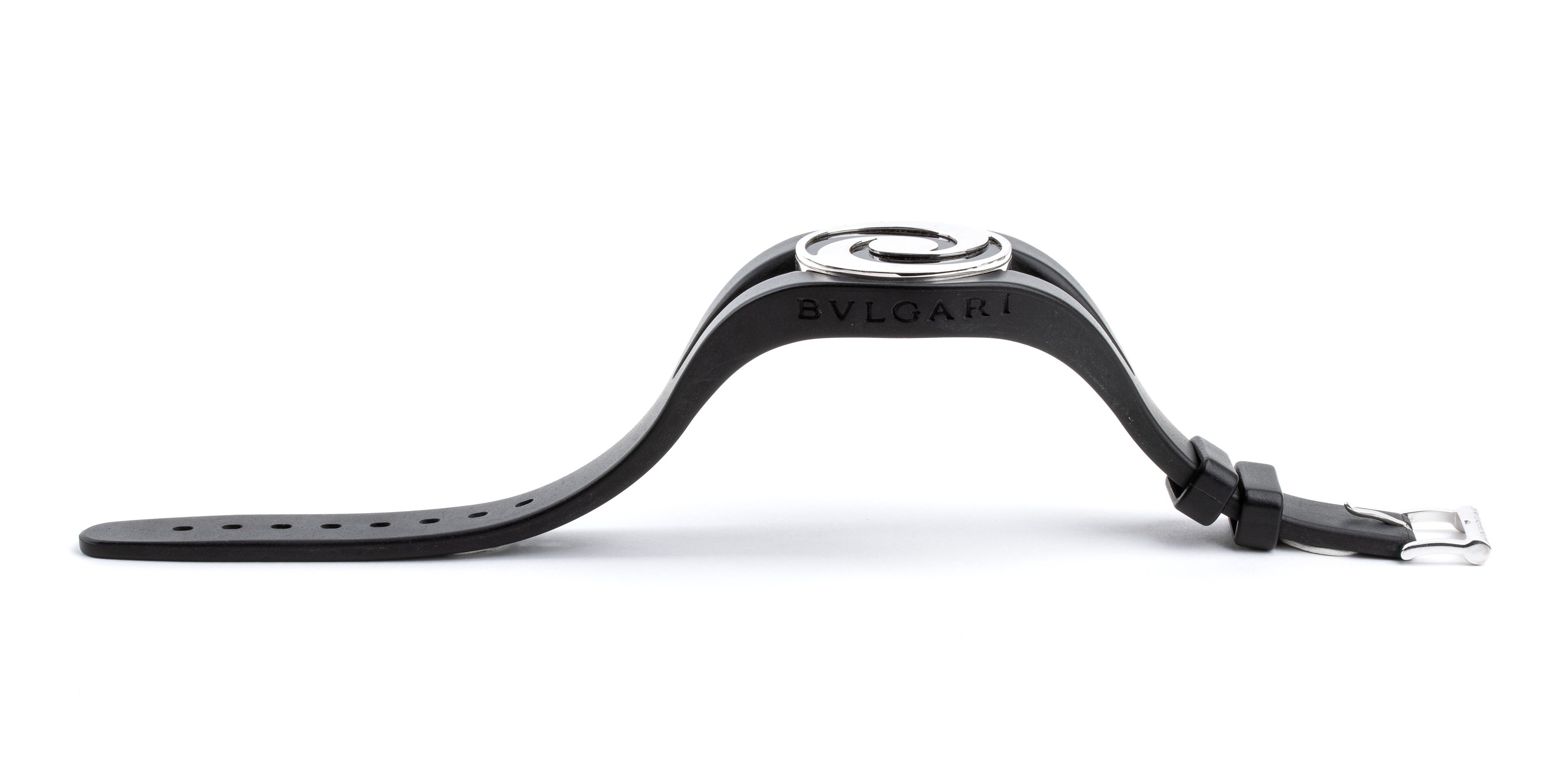 Collezione Illusione Ottica: bracciale in caucciù, oro e onice