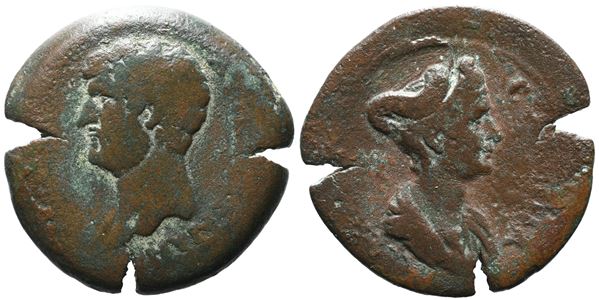 Hadrian (117-138) with Sabina. Egypt, Alexandria. Æ Drachm