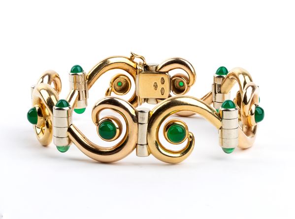 CARLO WEINGRILL - Emerald gold bracelet