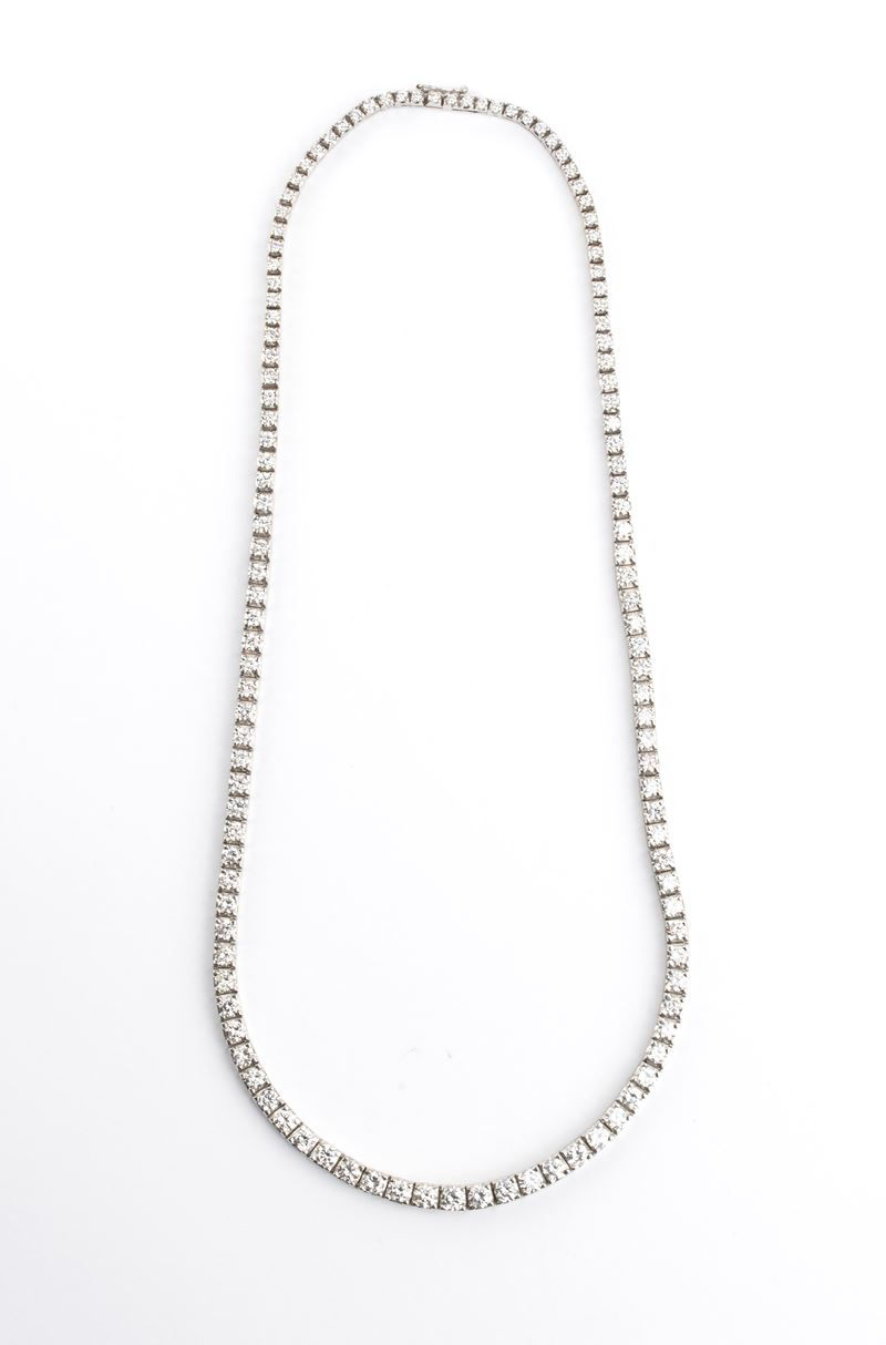 Collana tennis in oro e diamanti