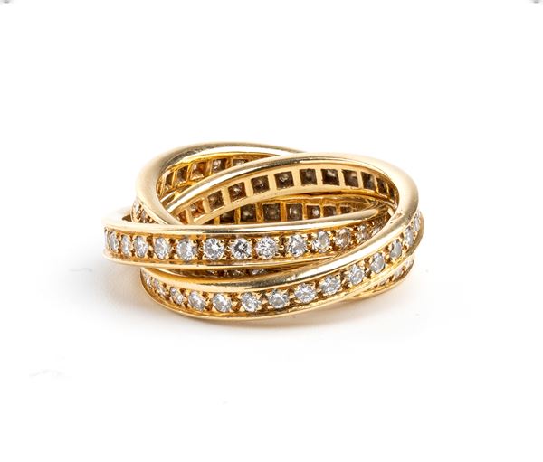 CARTIER - Trinity collection: diamond gold ring