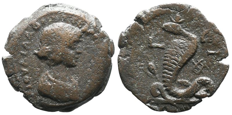 Julia Domna (augusta, 193-217). Egypt, Alexandria. Æ Diobol