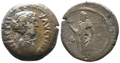 Faustina Junior (augusta, 147-175/6). Egypt, Alexandria. Æ Diobol