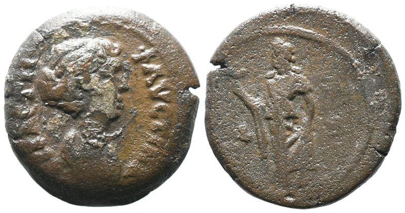 Faustina Junior (augusta, 147-175/6). Egypt, Alexandria. Æ Diobol