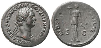 Domitian (81-96), As, Rome, 85; Æ (10,86 G; 28,8 MM; 5 H)