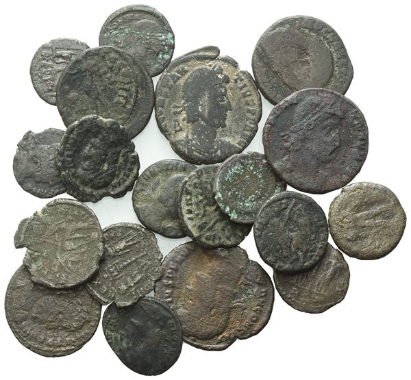 Lot of 20 imperial Æ coins to be catalogued. Lot to be sold as is, no return