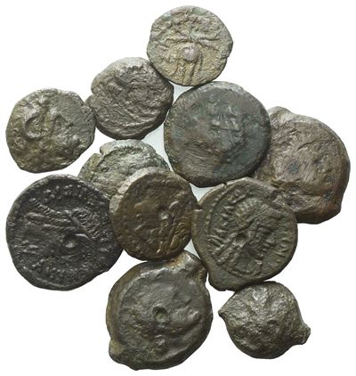 Lot Of 11 Ptolemaic Æ Coins To Be Catalogued. Lot To Be Sold As Is, No Return