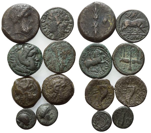 Lot of 8 Æ coins to be catalogued. Lot to be sold as is, no returns.