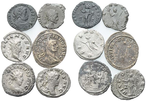 Lot of 6 Æ and AR coins to be catalogued. Lot to be sold as is, no returns.