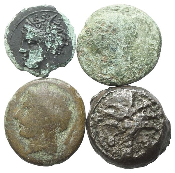 Lot of 4 Æ coins to be catalogued. Lot to be sold as is, no returns.