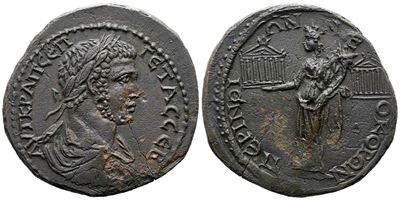 Geta (209-211). Thrace, Perinthus. Æ Tetrassarion