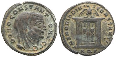 Divus Constantius i (died Ad 306), Follis, Aquielia, 307-310; Æ (6,55 G; 25 MM; 6 H)