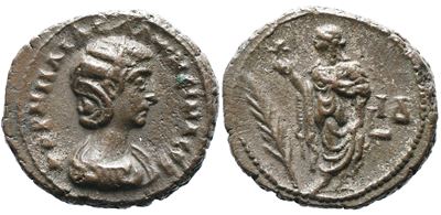 Salonina (augusta, 254-268). Egypt, Alexandria. Bi Tetradrachm