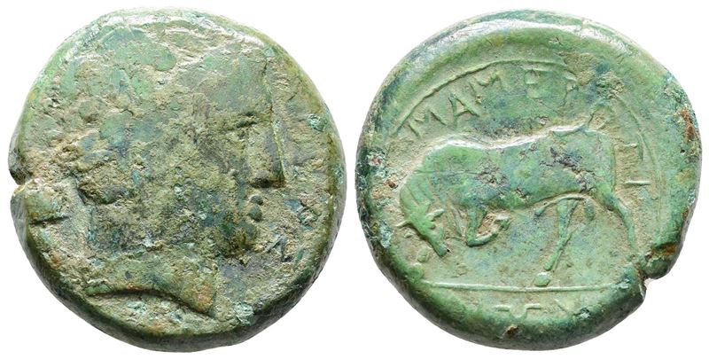 Sicily, Messana. The Mamertinoi, C. 275-264 Bc. Æ Quadruple Unit (26mm, 18.68g).