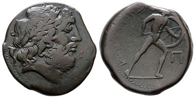 Sicily, Messana, The Mamertinoi, C. 220-200 Bc. Æ Pentonkion (26mm, 10.63g).