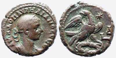 Aurelian (270-275). Egypt, Alexandria. Bi Tetradrachm