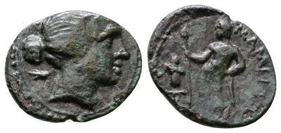 Sicily, Messana. The Mamertinoi, 215-202 Bc. Æ Onkia (13mm, 1.38g).