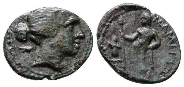 Sicily, Messana. The Mamertinoi, 215-202 BC. Æ Onkia (13mm, 1.38g).  - Auction Greek, Roman and Byzantine Coins	 - Bertolami Fine Art - Prague